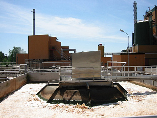 Landy surface aeration with aerocap for paper factory Stora Enso, Sweden